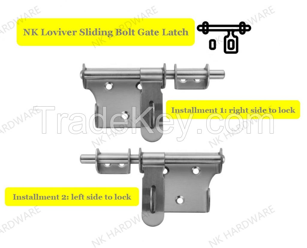 Loviver Sliding Bolt Gate Latch Barrel Bot door security