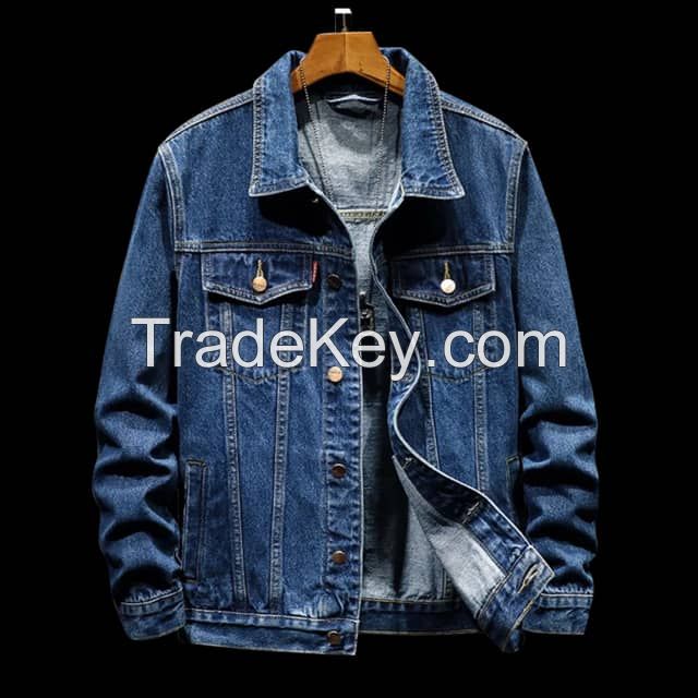 Denim jacket  Cotton padded jacket men&amp;amp;#039;s autumn new trend large size hooded jacket Korean loose fashion brand sports clothes