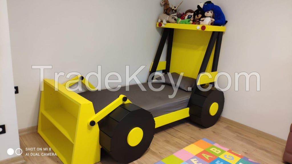Bed digger car for child kids digger bed children kids bedroom furniture sets