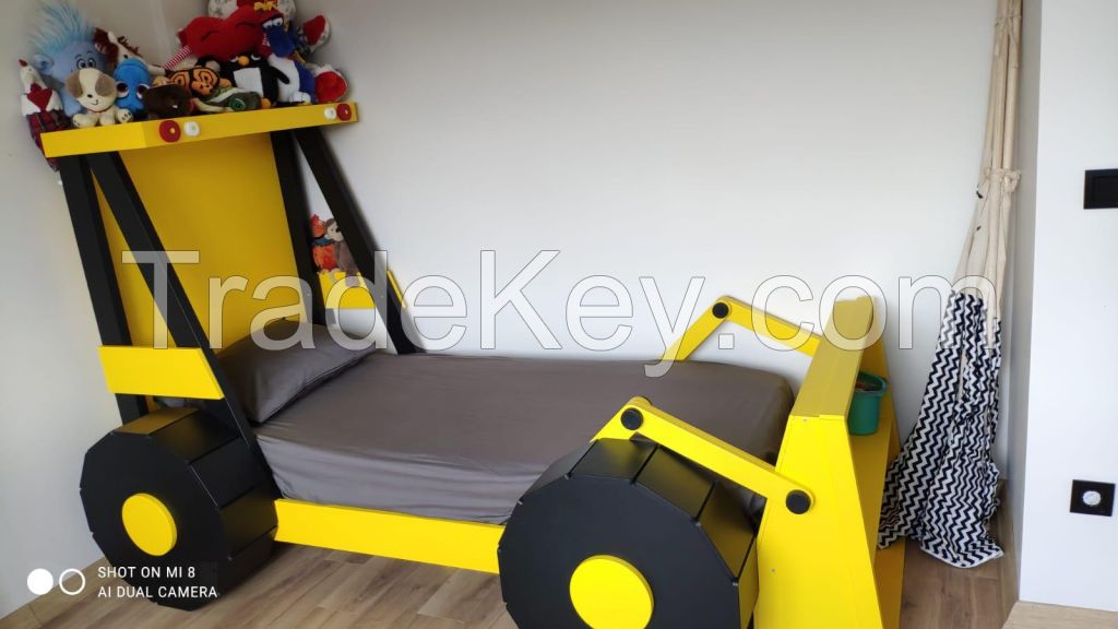 Bed digger car for child kids digger bed children kids bedroom furniture sets