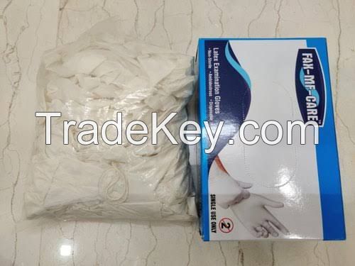 Disposable latex gloves In a Box of 100pcs