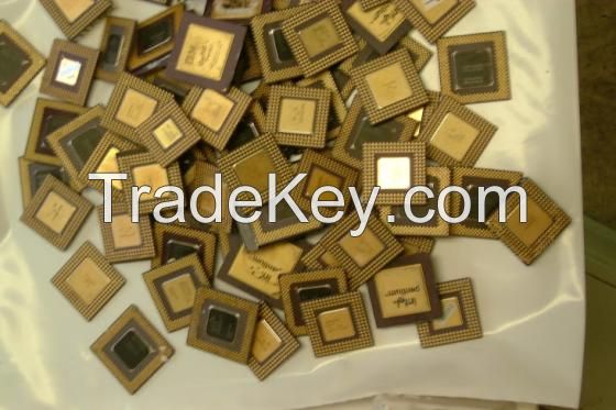 Ceramic CPU Processor Gold Scrap / AMD 486 CPU and 586 CPU SCRAPS