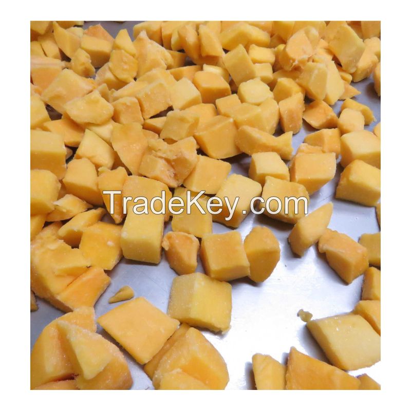 100% Natural IQF Quick Frozen mango Fruit Diced Cube Chunk Dice Bulk Wholesale 5*5/10*10/15*15/20*20mm with BRC Factory Export