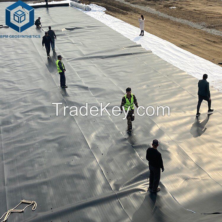 Geo Membranas Plastic Waterproof Black Hdpe 0.2mm-2.5mm Hdpe Sheet Geomembrane with Factory Price