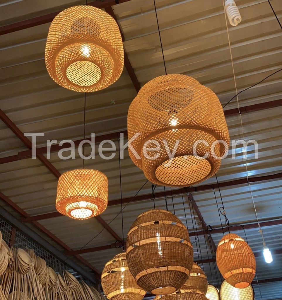 Natural Bamboo lampshade Hanging pendant light for Home Decor made in Vietnam