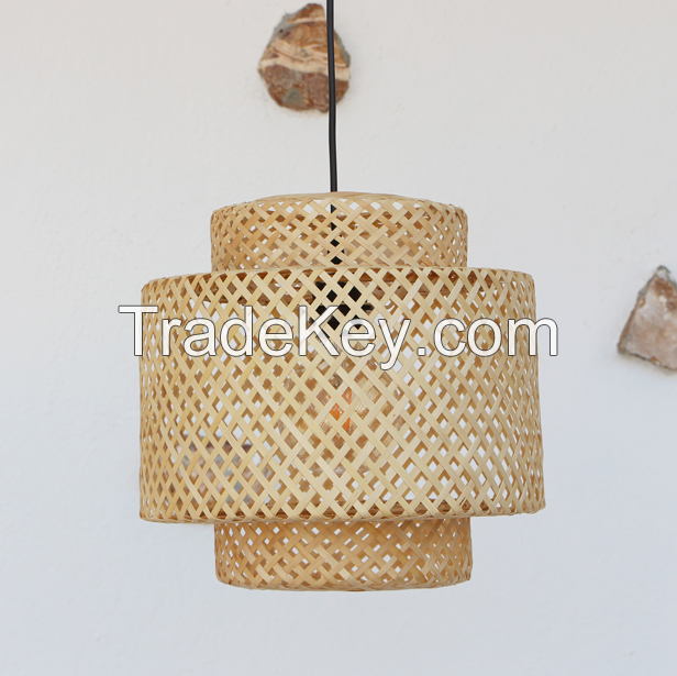 Natural Bamboo lampshade Hanging pendant light for Home Decor made in Vietnam