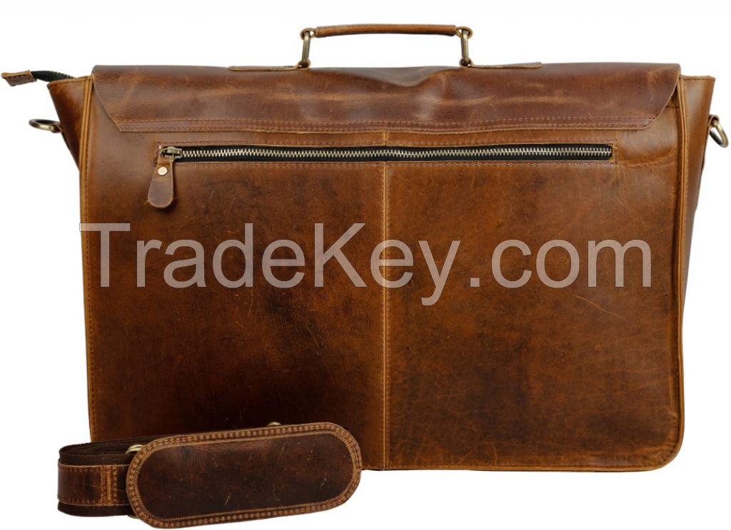 Vintage Handmade Leather Messenger Bag