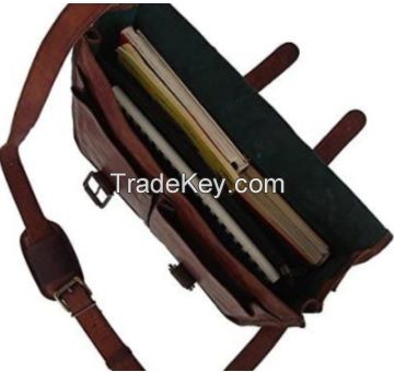 Leather bag for office formal traveling