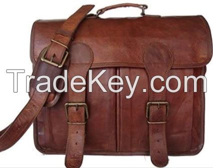 Leather bag for office formal traveling