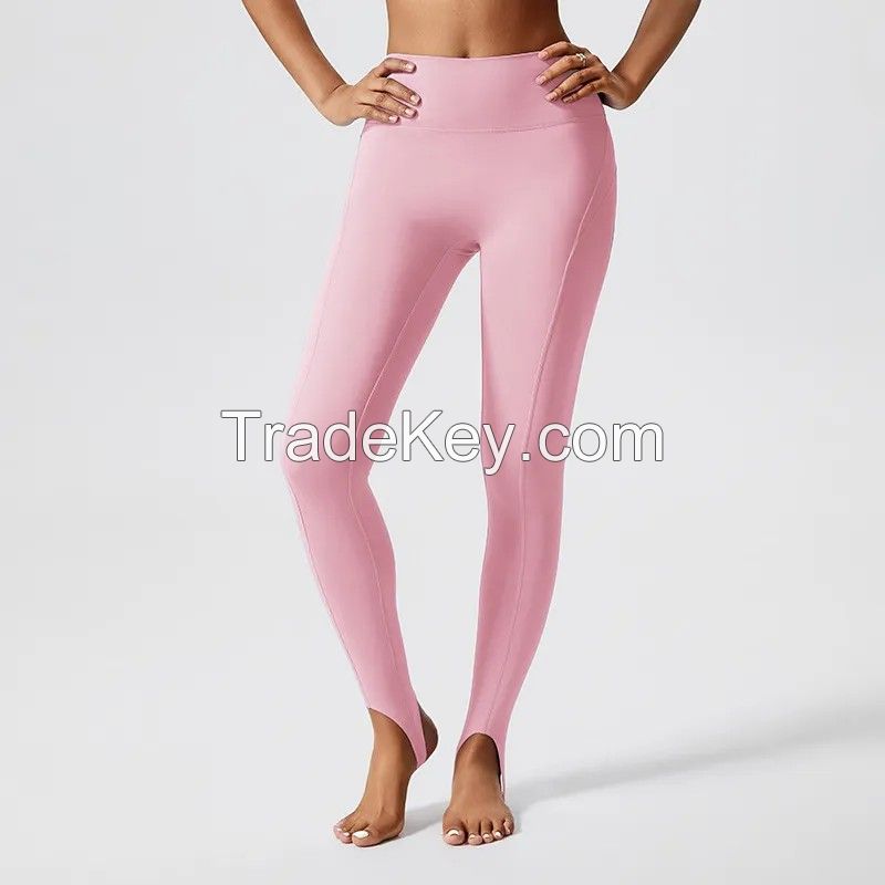 Recycled Materials Cross-Border Hollow Outdoor  Running Tight Back High Waist Peach Yoga Set