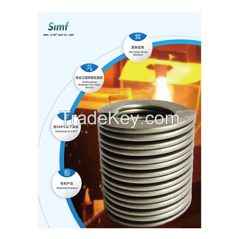 Spiral disc springs for steel-making equipment