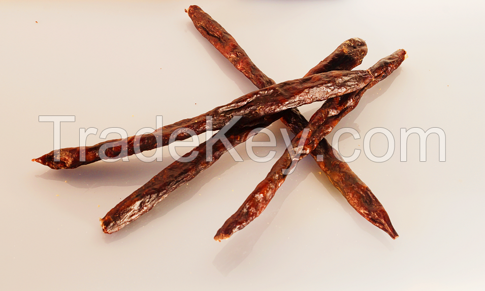 Dried beef sausages for dogs