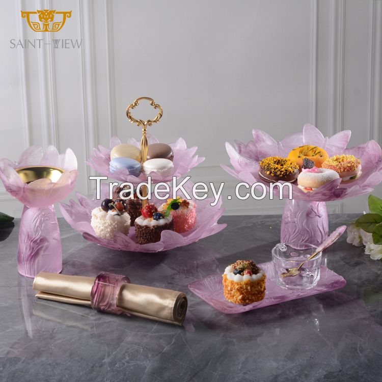 SAINT-VIEW Crystal Vase Manufactures Ramadan Mubkhar Backoor Gift Set Coffee Tray Gift Souvenir Shop Wholesale