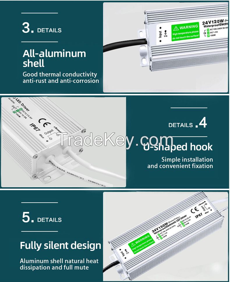 Ultra-Thin Power Supply IP67 WA-12V-300W