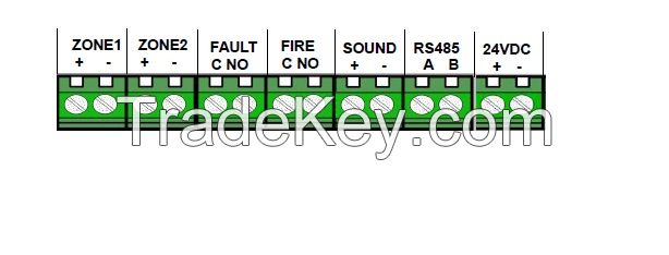 2 fire zone Mini conventional fire alarm control panel