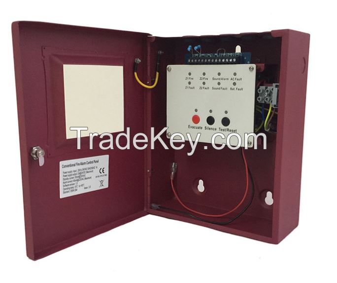 2 fire zone Mini conventional fire alarm control panel