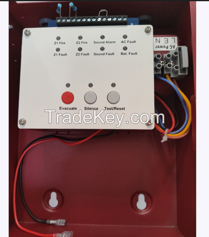 2 fire zone Mini conventional fire alarm control panel