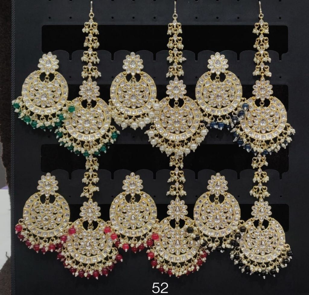 Earrings with matching tikka