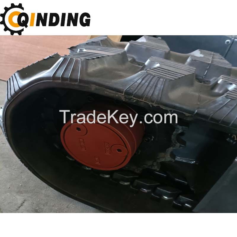 QDRT-02T 2 Ton Rubber Track Undercarriage Chassis for Crusher and Screener, Crawler Excacator,Crane 1815mm x 367mm x 230mm