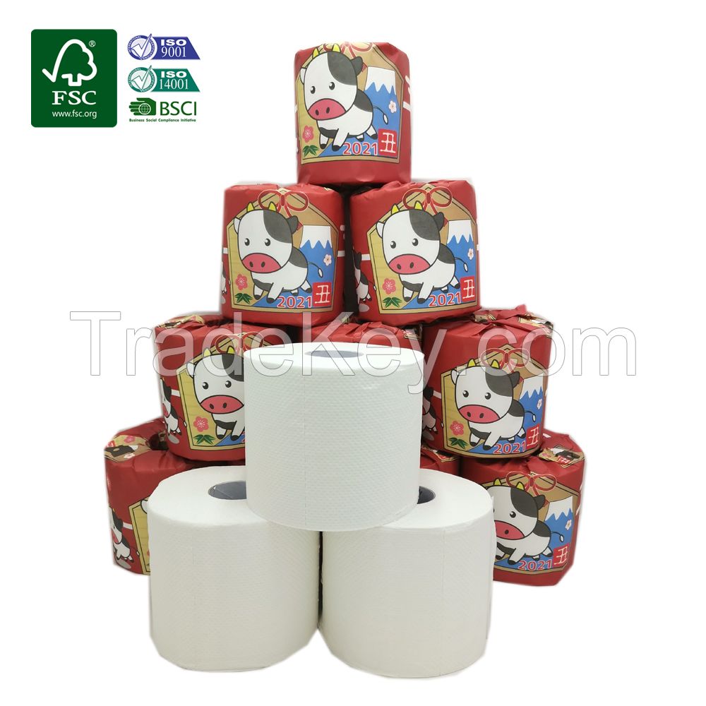 Customized 100% Bamboo Toilet Paper Fiber Eco-Friendly Wholesale 3 Ply Layer