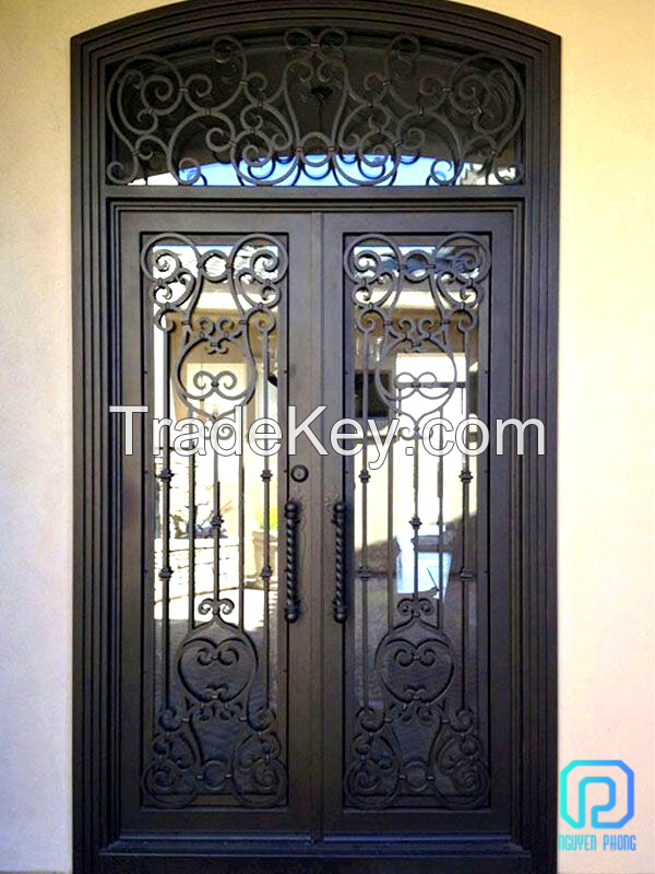 High-quality wrought iron entrance doors