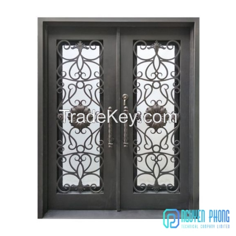 High-quality wrought iron entrance doors