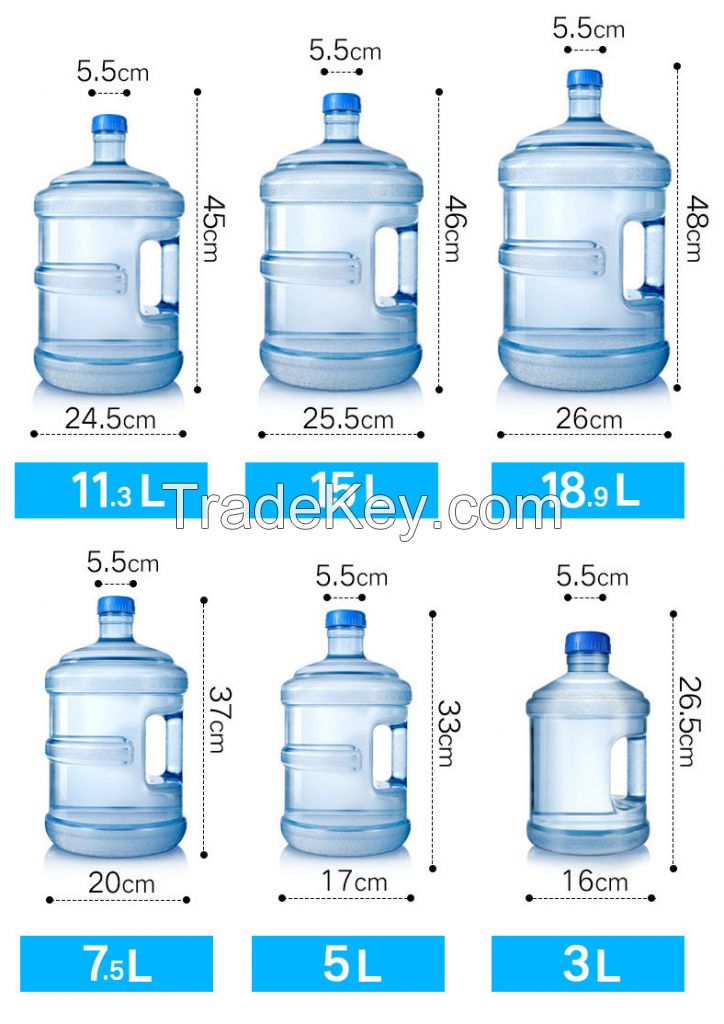 Recyclable PC material 5 gallon 18.9L 20 Litre drinking water bottle with handle