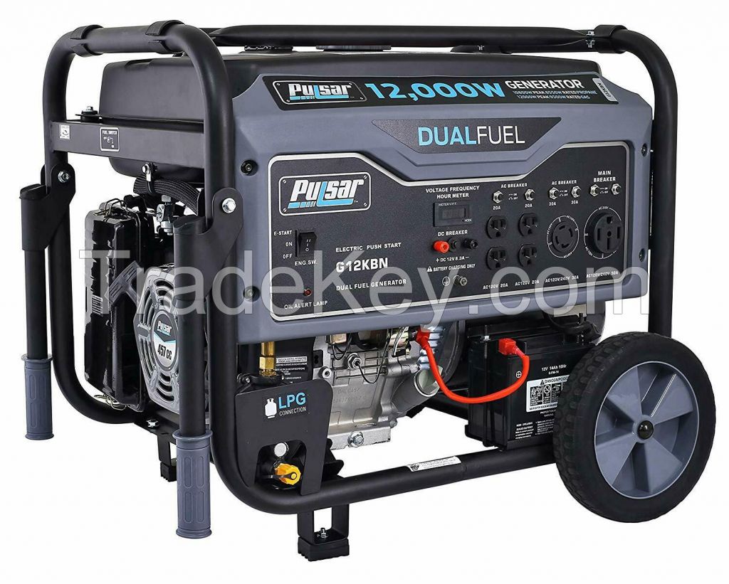 Pulsar 12000 Watt Portable Dual Fuel Propane Gas Generator Electric Start