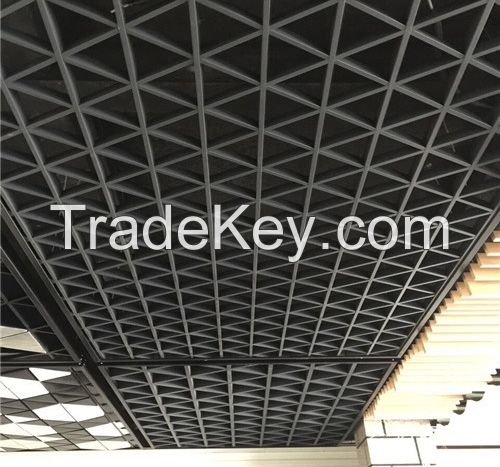 150X150X150 Indoor Triangle Suspended Metal Aluminum Ceiling Grid Open Cell Ceiling System