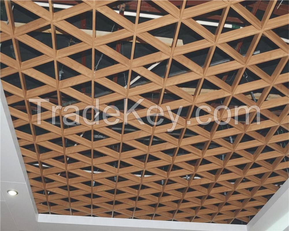 150X150X150 Indoor Triangle Suspended Metal Aluminum Ceiling Grid Open Cell Ceiling System