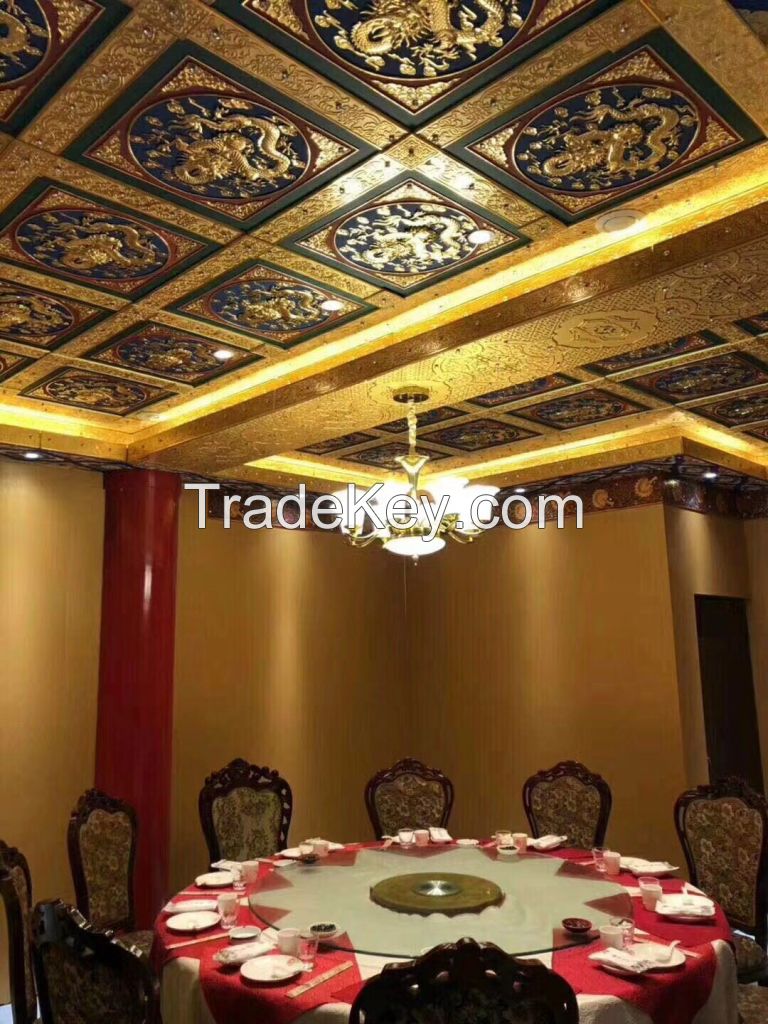 Hot Design Suspended 3D Lotus Pattern Temple Acoustic Ceiling Design Aluminum Clip in Ceiling Panels