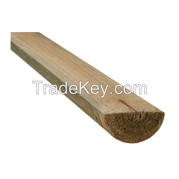 High-quality pine wood poles for construction and fencing