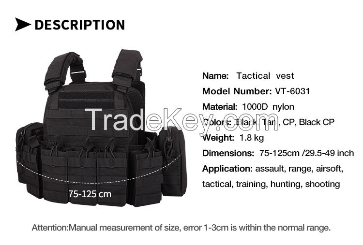 Plate Carrier Men Molle Military Vests Militar Chaleco Tactico Tactical Vest