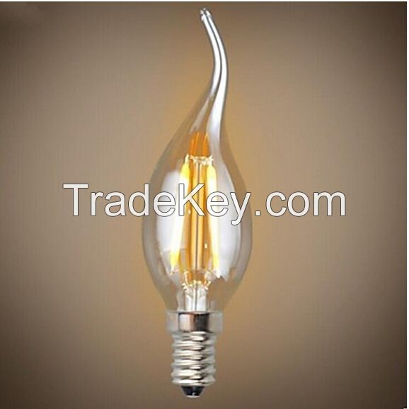 Dimmable E14 4W 8W 400LM WW/CW Candle Bulbs LED Filament Lamps 90-240V