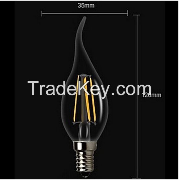 Dimmable E14 4W 8W 400LM WW/CW Candle Bulbs LED Filament Lamps 90-240V