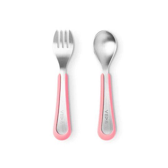 Large Antibacterial Stainless Steel Fork and Spoon Set