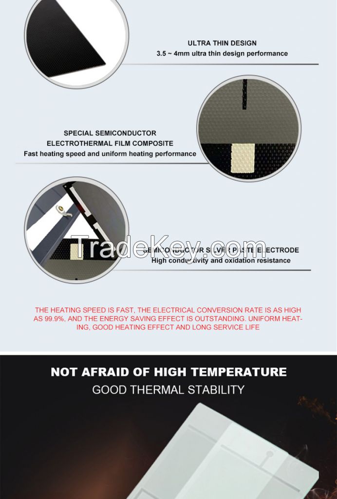 Customization Can Be Contacted by Email.Crystal olefin transparent microcrystalline semiconductor heating glass (customized area heating independently).