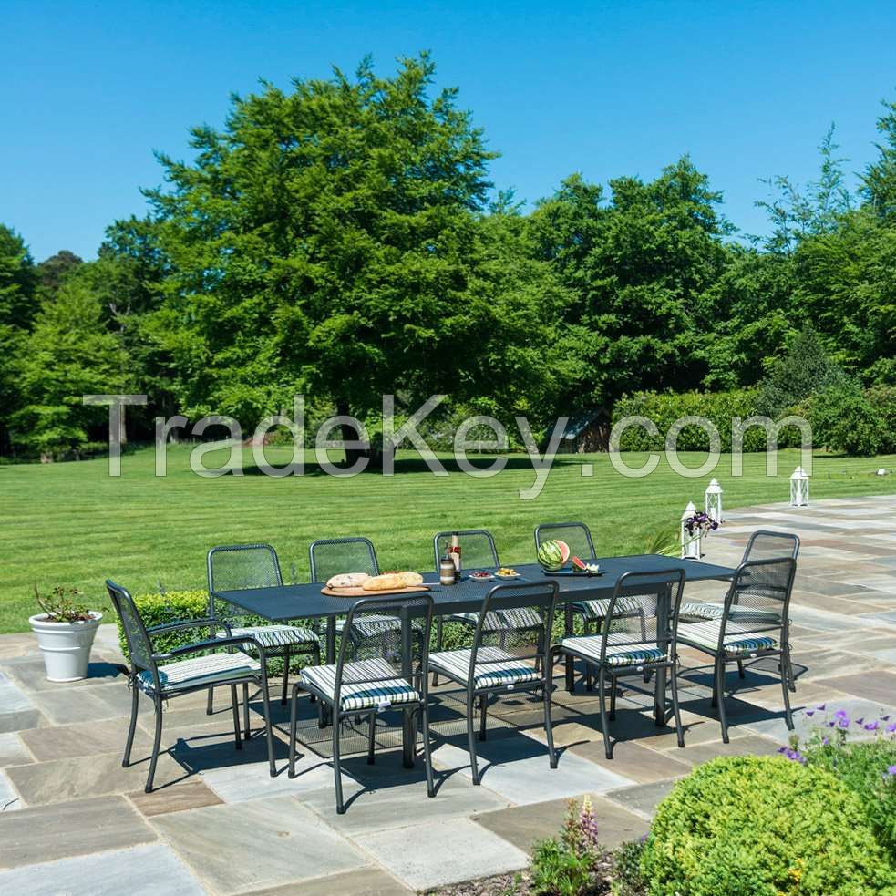 Aluminium 10 Seater Square Garden Dining Set with 3.5m Parasol