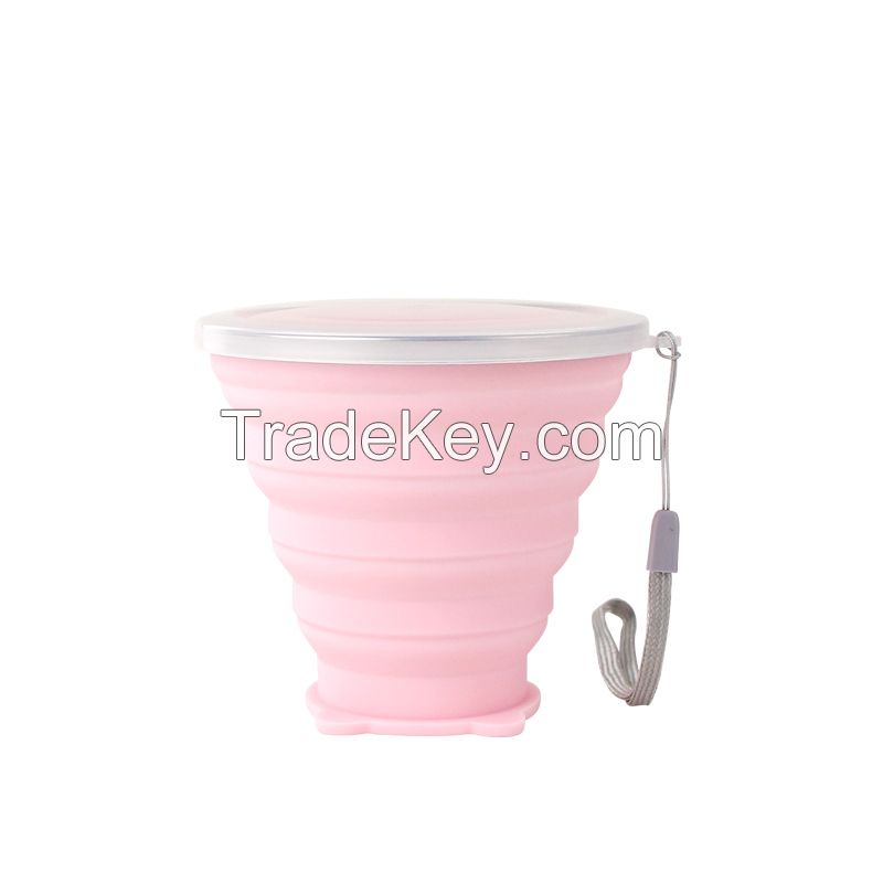 270ml collapsible food grade silicone coffee mug foldable water cup wholesale customized logo color