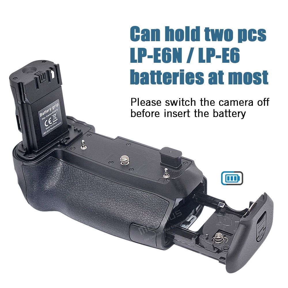 BG-EOSR Vertical Battery Grip Built-in 2.4G Remote Control for Canon EOS R Camera Replacement BG-E22 work with EN-EL15