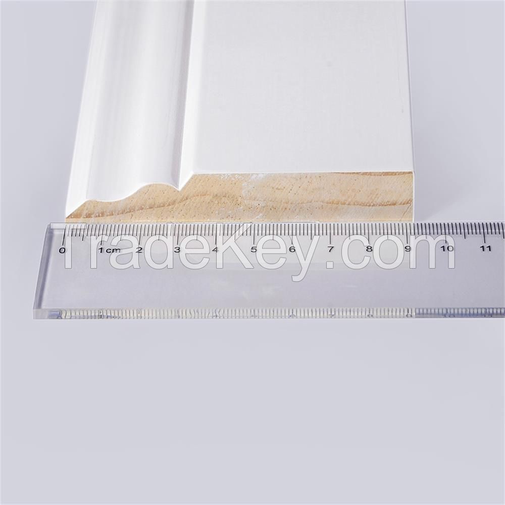 White gesso coating 4 sides and water-based primer for 3 side FJEG radiata Pine baseboard