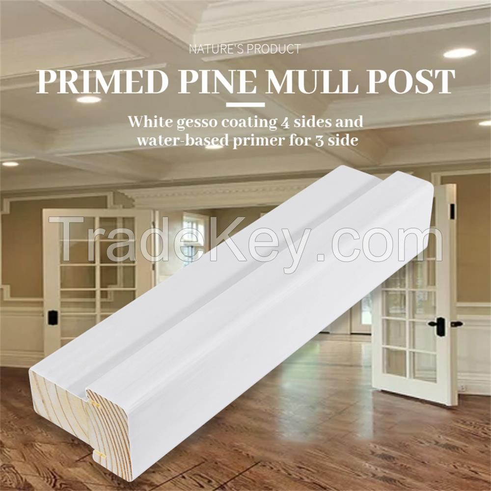 White gesso coating 4 sides and water-based primer for 3 side FJEG radiata Pine Mull Post