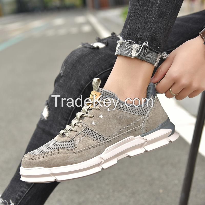 Men's style fashion with leather casual shoes non-slip wear support mailbox contact