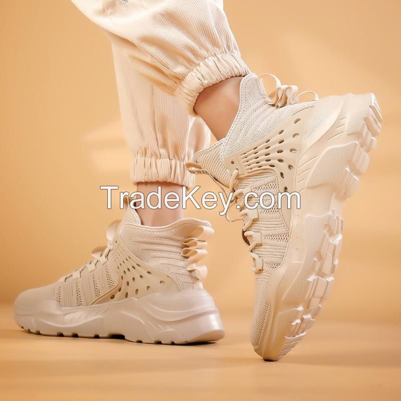 Men's high-fashion fly weaving casual sneakers cool cool style support mailbox contact