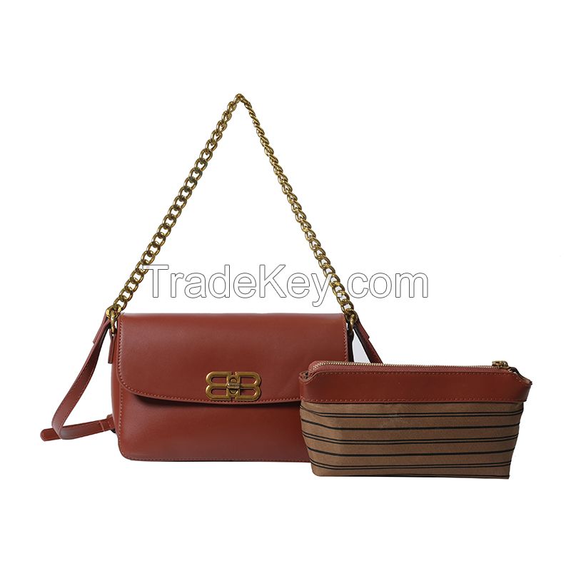 Fashion women's crossbody bag, metal chain,