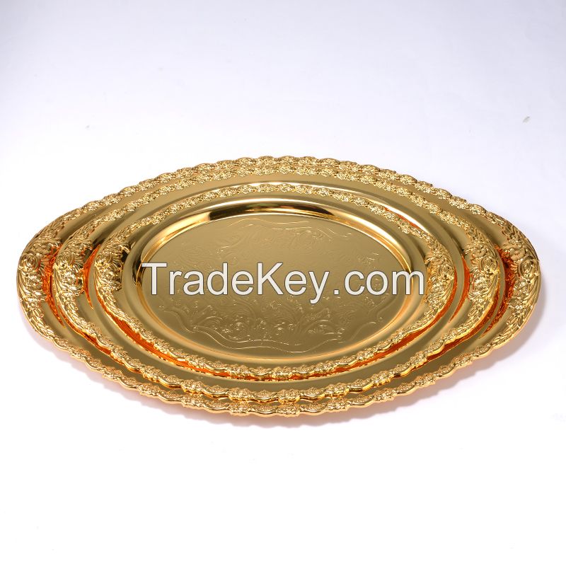 PandaHardwares decoration tray, gold tray for a dessert table, coffee table, home decoration, service tray with handle