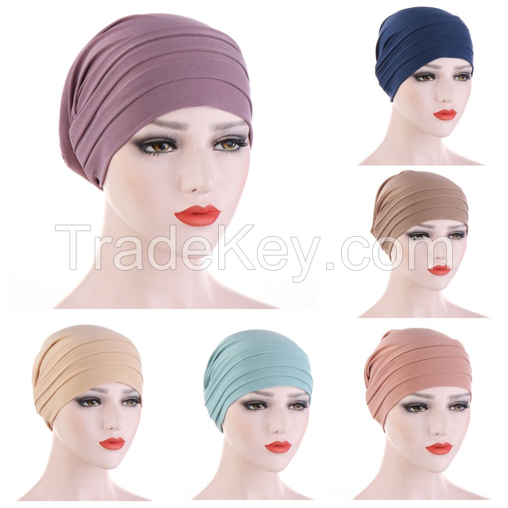 Modal Satin Hijab Cap Islam Undercap with Tie Bonnet Instant Hijabs for Women Turkish Scarves Muslim Turban Bandana