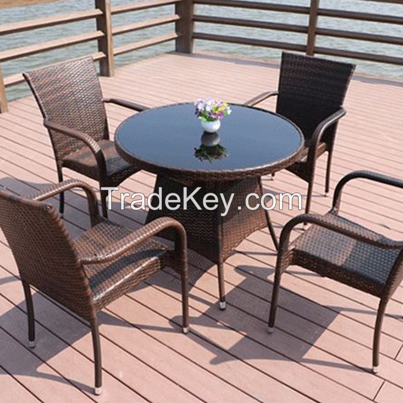 Outdoor table and chair courtyard rattan table and chair hotel coffee balcony table and chair rattan chair 3-piece set