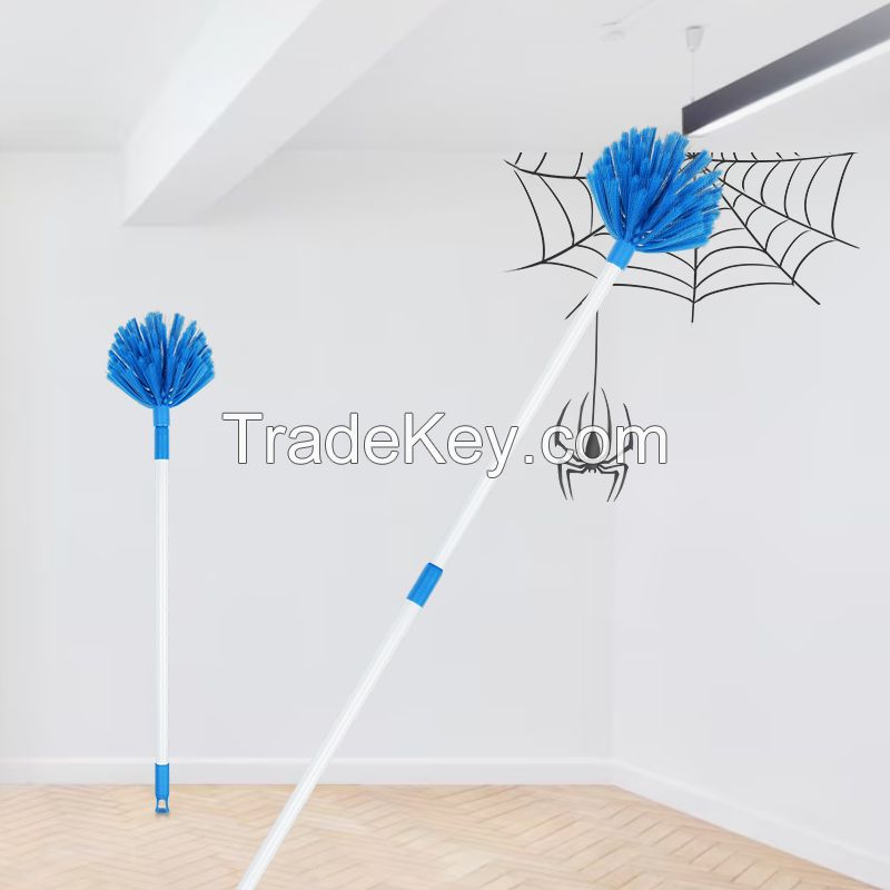 Professional washable cobweb duster brush head cobweb broom ceiling fan duster with telescopic Lightweight thread handle