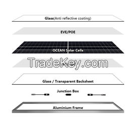 M10 MBB PERC 144 half cells 590W-605W bifacial solar module